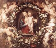 RUBENS, Pieter Pauwel Madonna in Floral Wreath